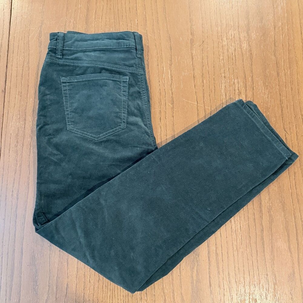 Gloria Vanderbilt Amanda 2.0 Corduroy Pants 12 Green Slim Leg Stretch